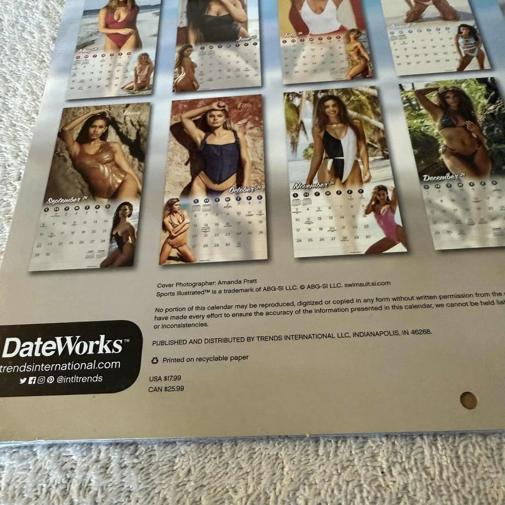 Lot of 5 Sports Illustrated 2024 Swimsuit Calendar One Size Black Brown